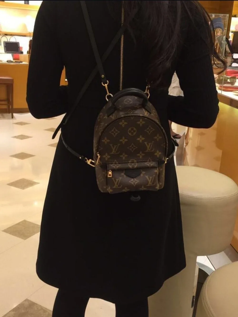 Authenticated Louis Vuitton PALM MONOGRAM SPRINGS MINI Backpack Bumbag Crossbody